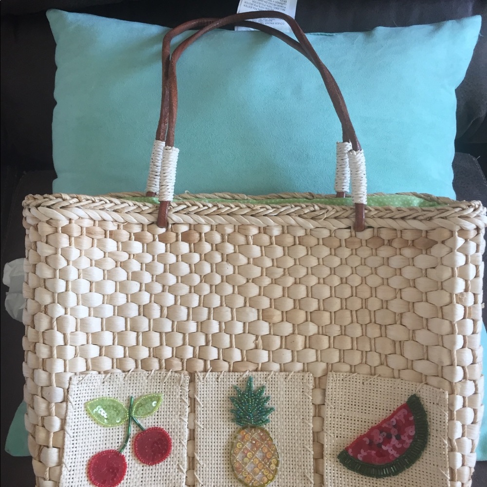 Used Summer Fruit Straw Bag